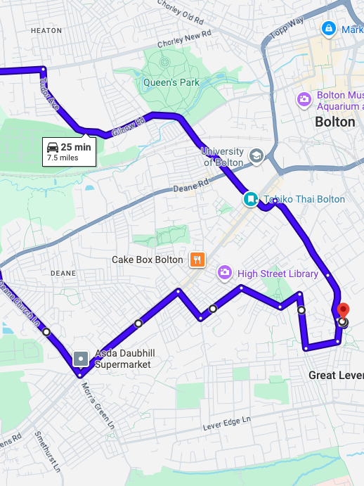 Bolton Driving Test Routes