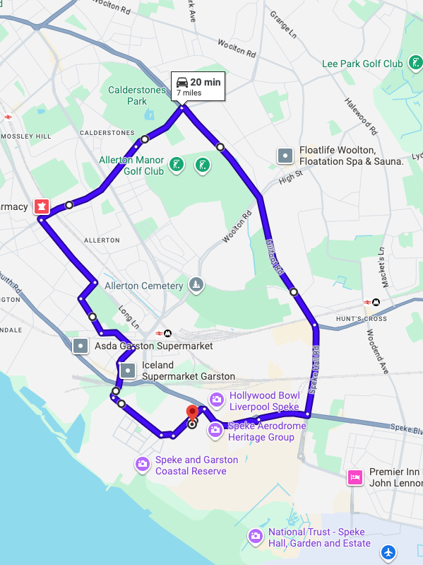Speke Driving Test Routes