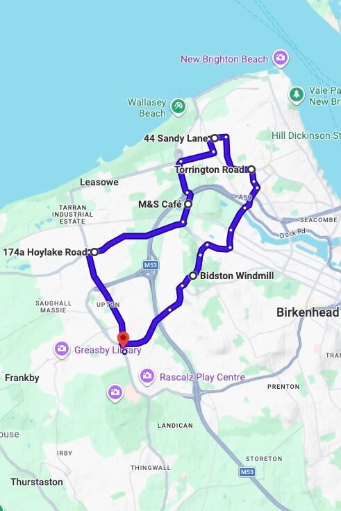 Upton driving test routes map UK showing DVSA test routes, real exam roads, key junctions, roundabouts and roads used in the driving test